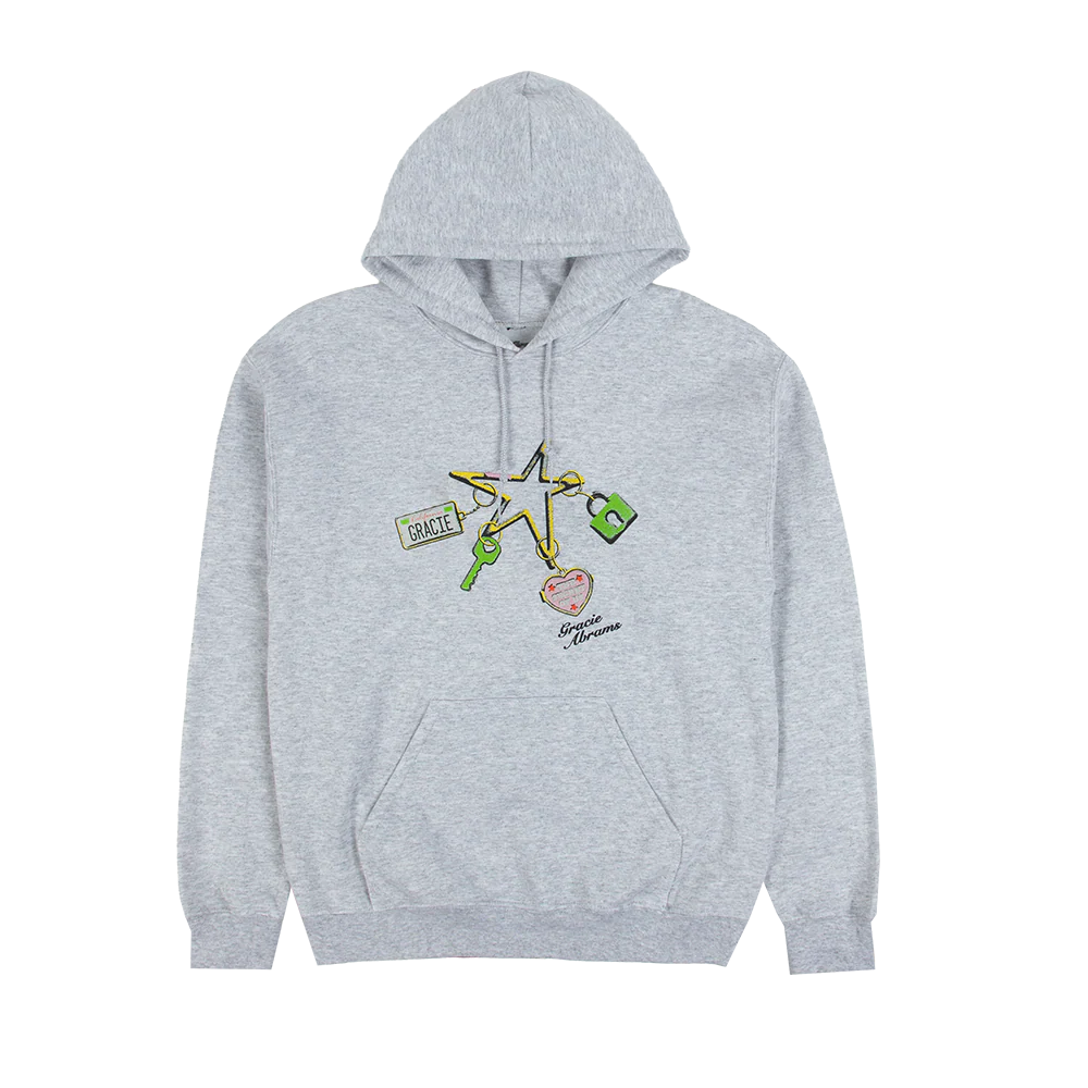 California License Plate Charm Popup Grey Hoodie